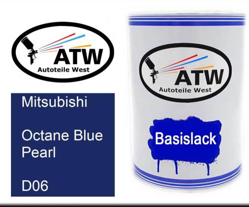 Mitsubishi, Octane Blue Pearl, D06: 500ml Lackdose, von ATW Autoteile West.